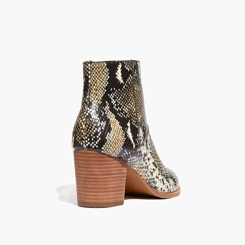 Madewell The Rosie Moonstone Multi Ankle Boots In Snake Embossed Leather - Picture 4 of 6